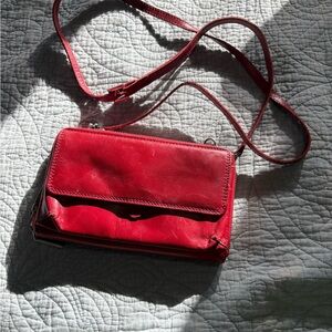 HOBO Red Leather Crossbody Bag